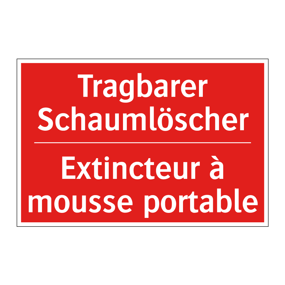 Tragbarer Schaumlöscher - Extincteur à mousse portable