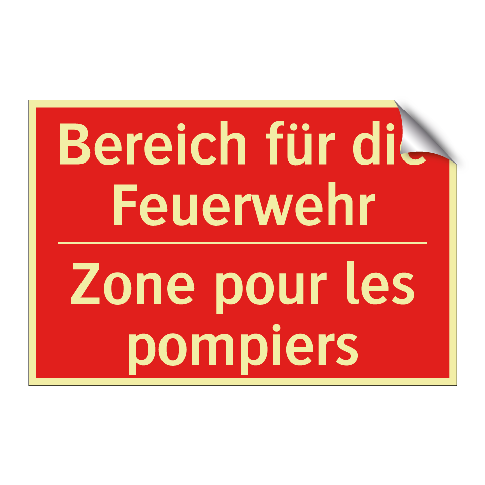 Bereich für die Feuerwehr - Zone pour les pompiers