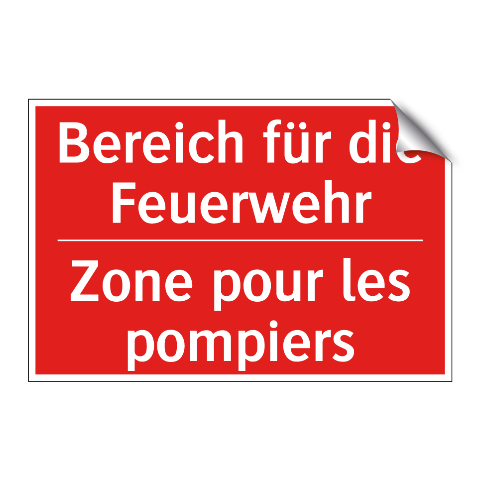 Bereich für die Feuerwehr - Zone pour les pompiers