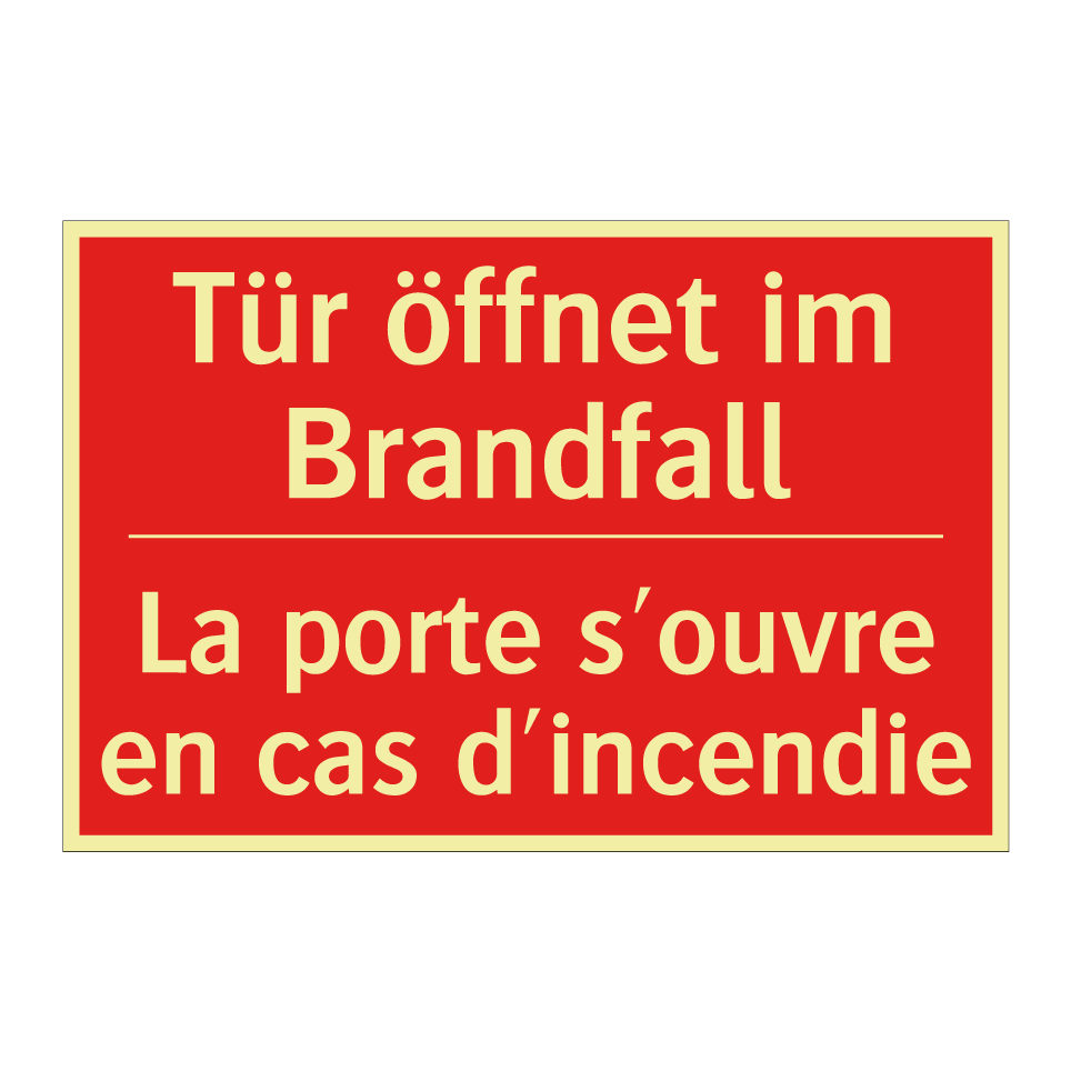 Tür öffnet im Brandfall - La porte s'ouvre en cas d'incendie /.../
