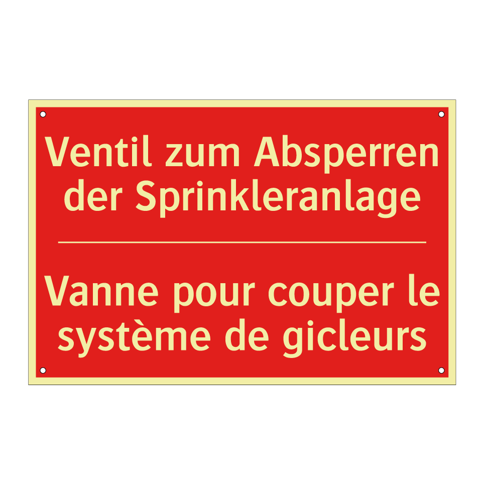 Ventil zum Absperren der Sprinkleranlage /.../ - Vanne pour couper le système de  /.../
