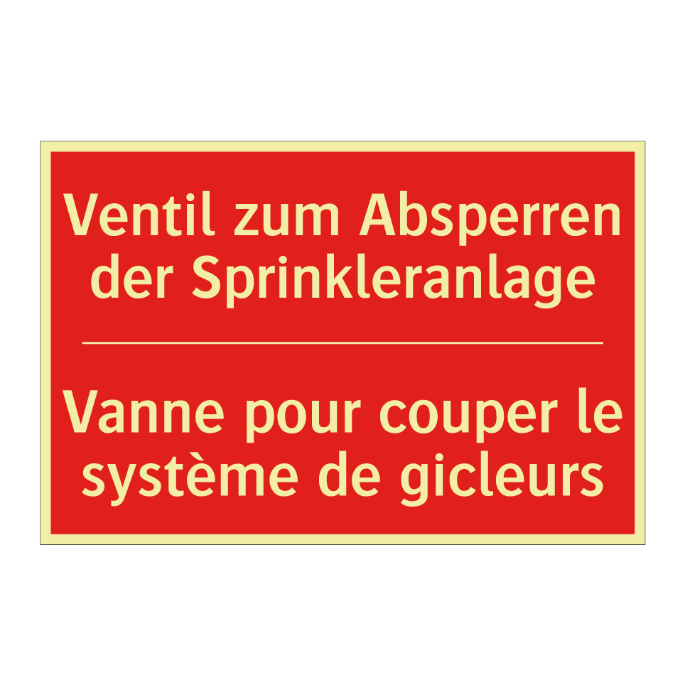 Ventil zum Absperren der Sprinkleranlage /.../ - Vanne pour couper le système de  /.../