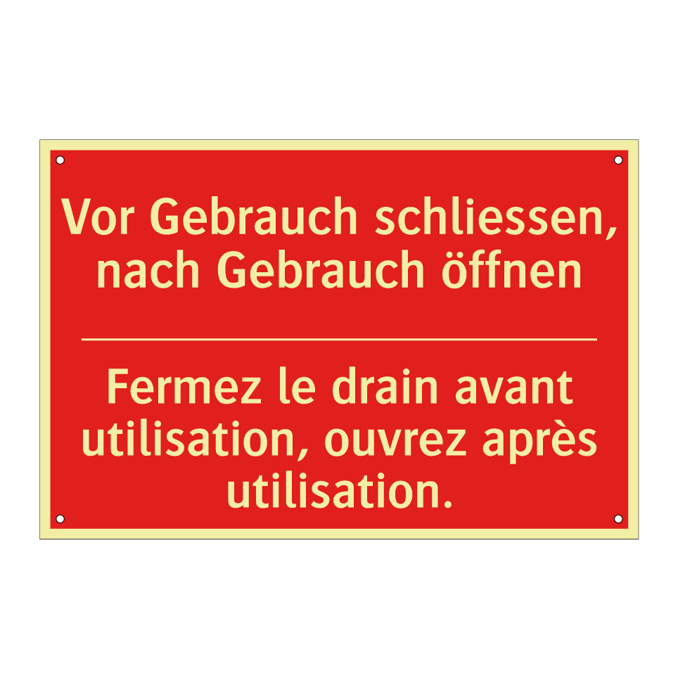 Vor Gebrauch schließen, nach Gebrauch  /.../ - Fermez le drain avant utilisation,  /.../