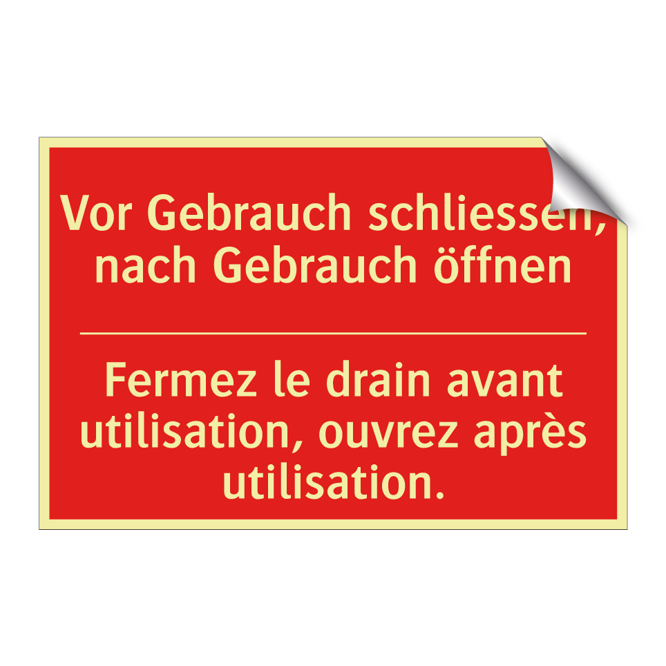 Vor Gebrauch schließen, nach Gebrauch  /.../ - Fermez le drain avant utilisation,  /.../