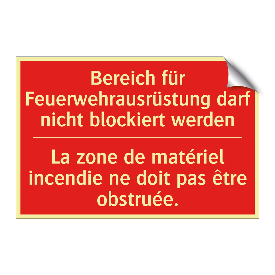 Bereich für Feuerwehrausrüstung  /.../ - La zone de matériel incendie ne  /.../
