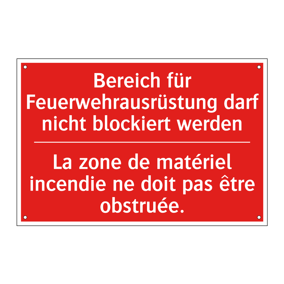 Bereich für Feuerwehrausrüstung  /.../ - La zone de matériel incendie ne  /.../