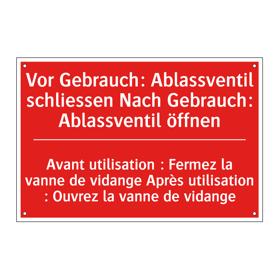 Vor Gebrauch: Ablassventil schließen  /.../ - Avant utilisation : Fermez la  /.../