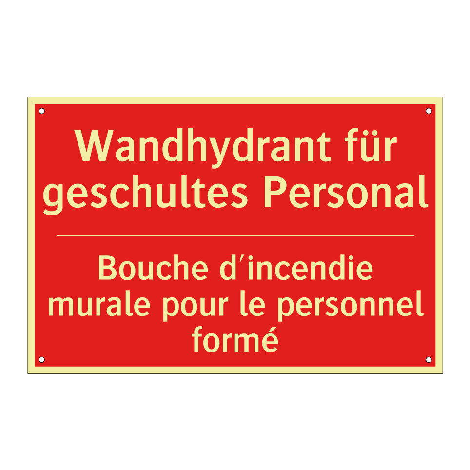 Wandhydrant für geschultes Personal /.../ - Bouche d'incendie murale pour  /.../