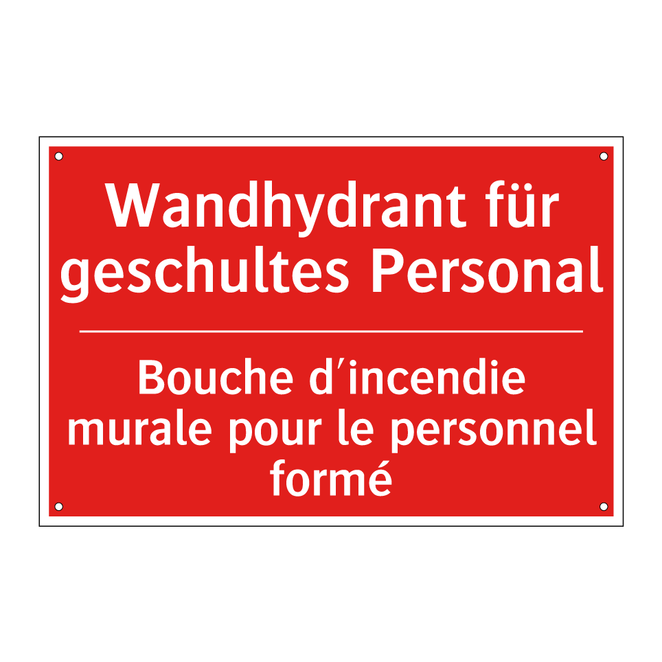 Wandhydrant für geschultes Personal /.../ - Bouche d'incendie murale pour  /.../