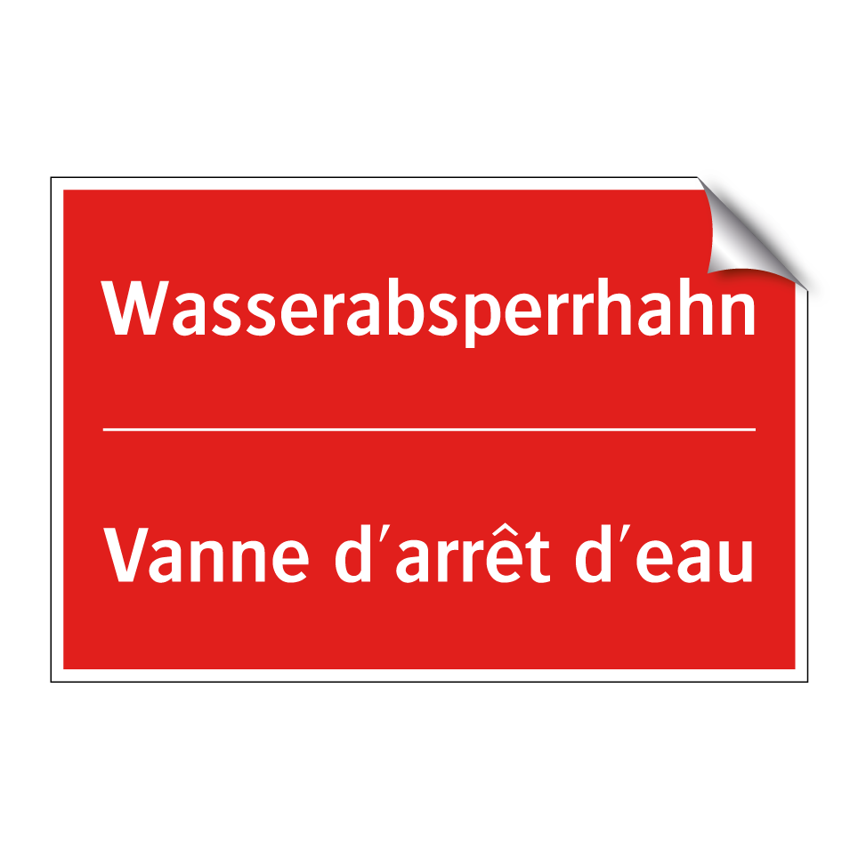 Wasserabsperrhahn - Vanne d'arrêt d'eau