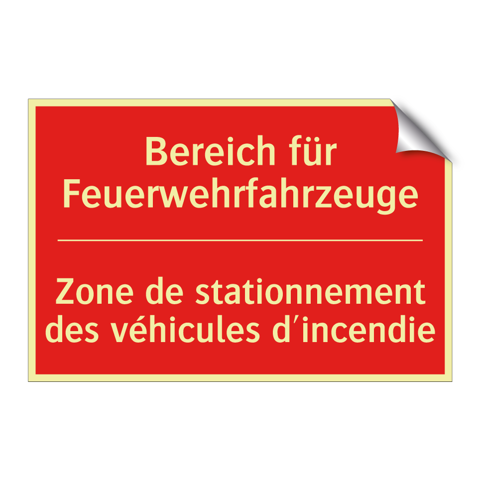 Bereich für Feuerwehrfahrzeuge - Zone de stationnement des véhicules  /.../