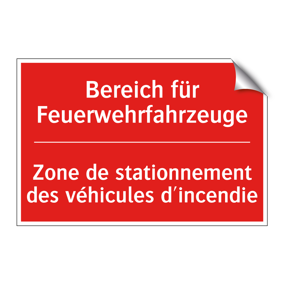 Bereich für Feuerwehrfahrzeuge - Zone de stationnement des véhicules  /.../