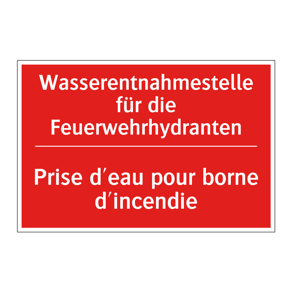 Wasserentnahmestelle für die Feuerwehrhydranten /.../ - Prise d'eau pour borne d'incendie /.../