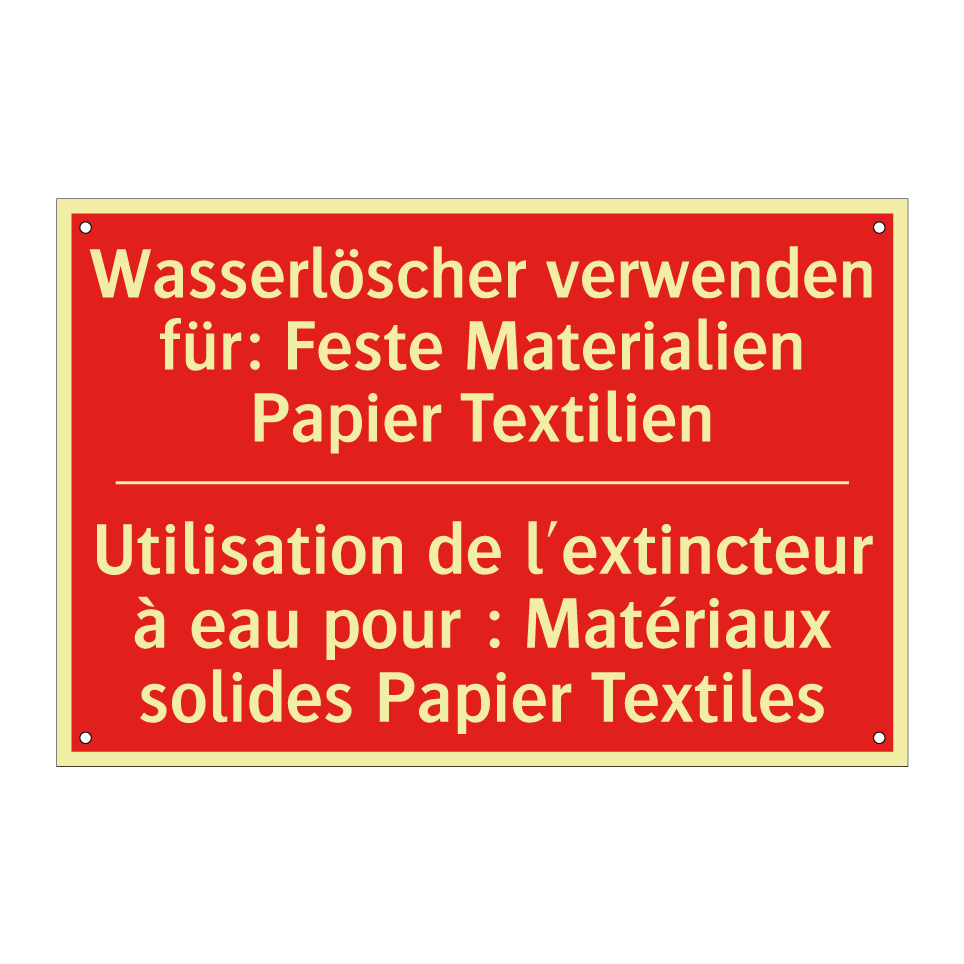Wasserlöscher verwenden für: Feste  /.../ - Utilisation de l'extincteur à  /.../