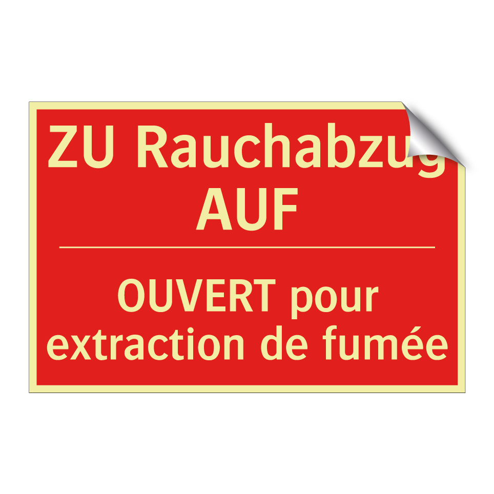 ZU Rauchabzug AUF - OUVERT pour extraction de fumée /.../