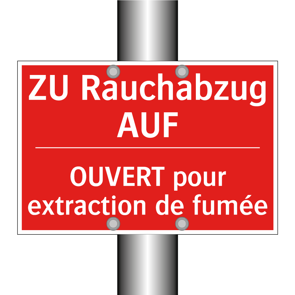 ZU Rauchabzug AUF - OUVERT pour extraction de fumée /.../