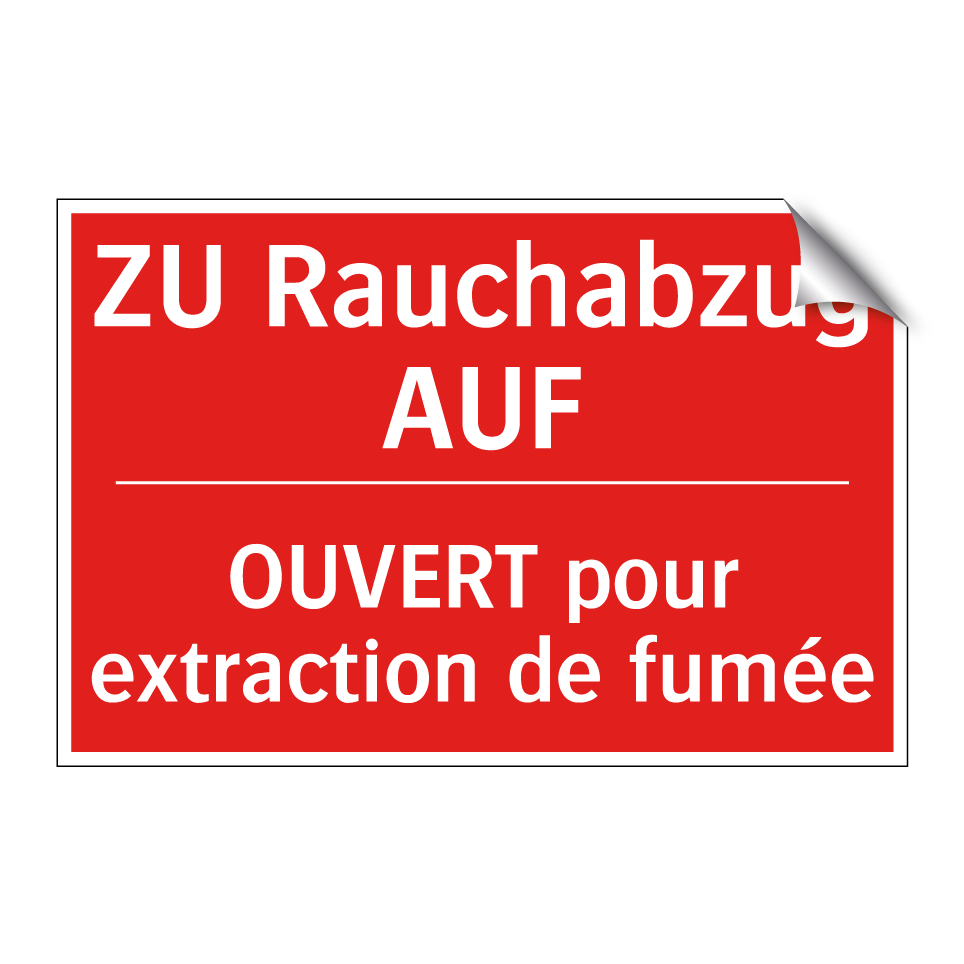 ZU Rauchabzug AUF - OUVERT pour extraction de fumée /.../
