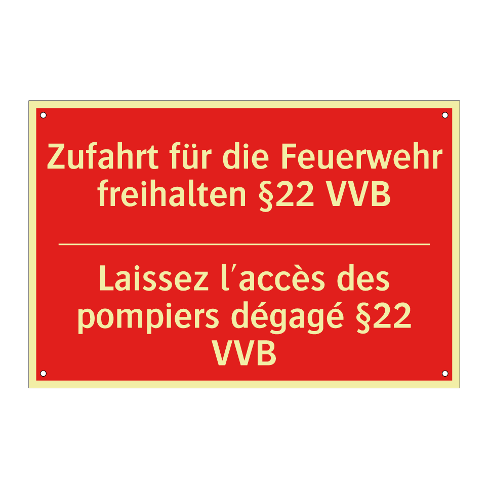 Zufahrt für die Feuerwehr freihalten  /.../ - Laissez l'accès des pompiers dégagé  /.../