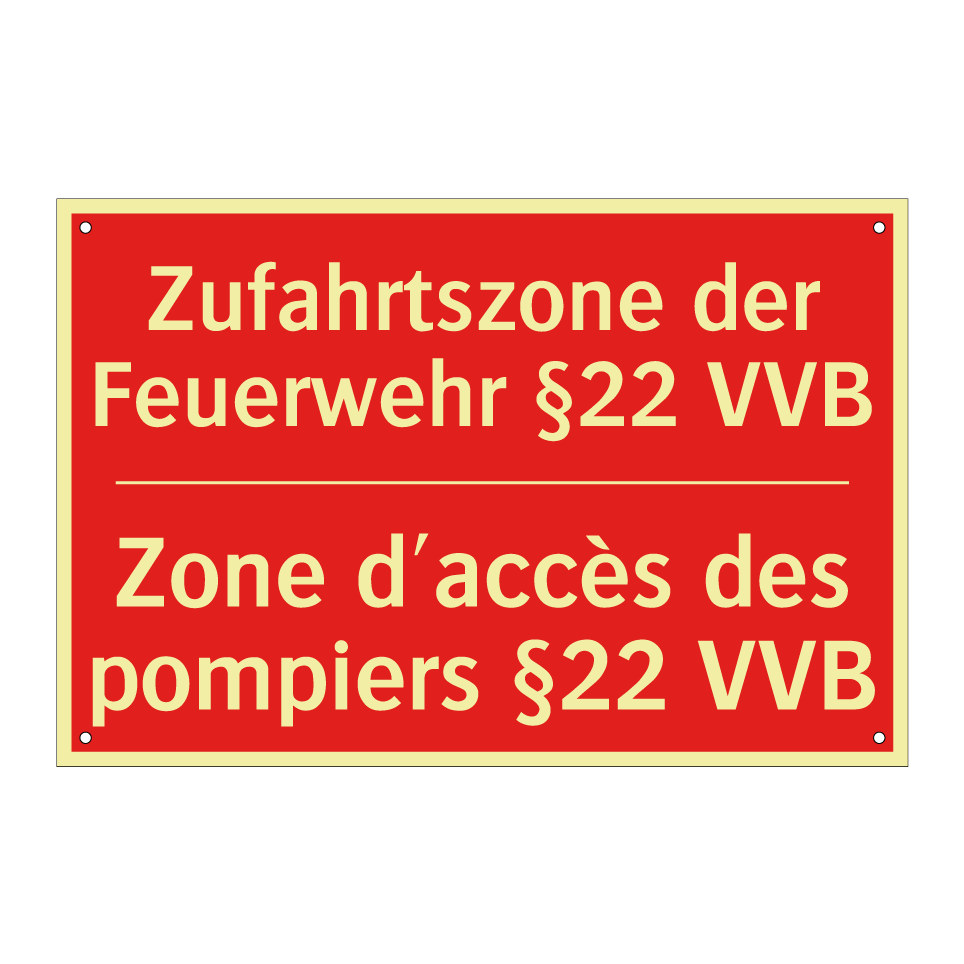 Zufahrtszone der Feuerwehr §22  /.../ - Zone d'accès des pompiers §22  /.../