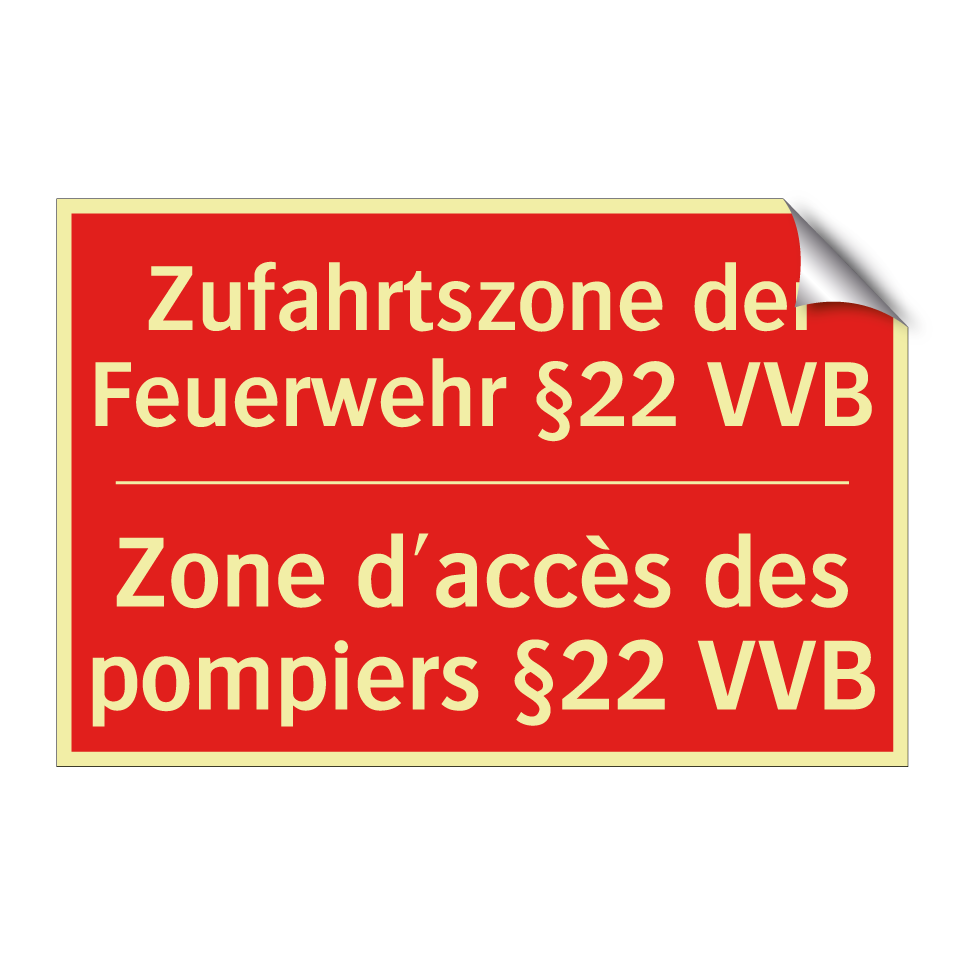 Zufahrtszone der Feuerwehr §22  /.../ - Zone d'accès des pompiers §22  /.../
