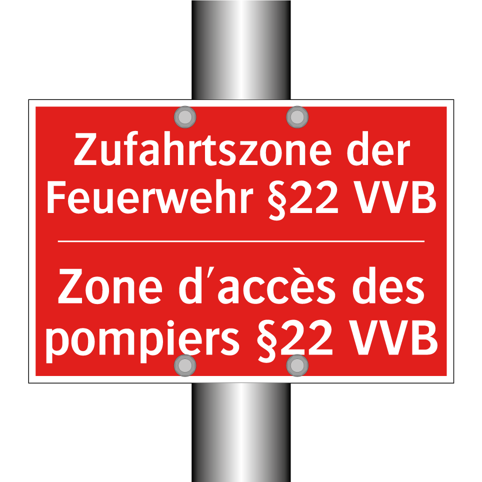 Zufahrtszone der Feuerwehr §22  /.../ - Zone d'accès des pompiers §22  /.../