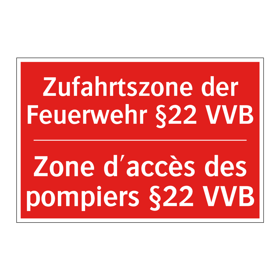 Zufahrtszone der Feuerwehr §22  /.../ - Zone d'accès des pompiers §22  /.../