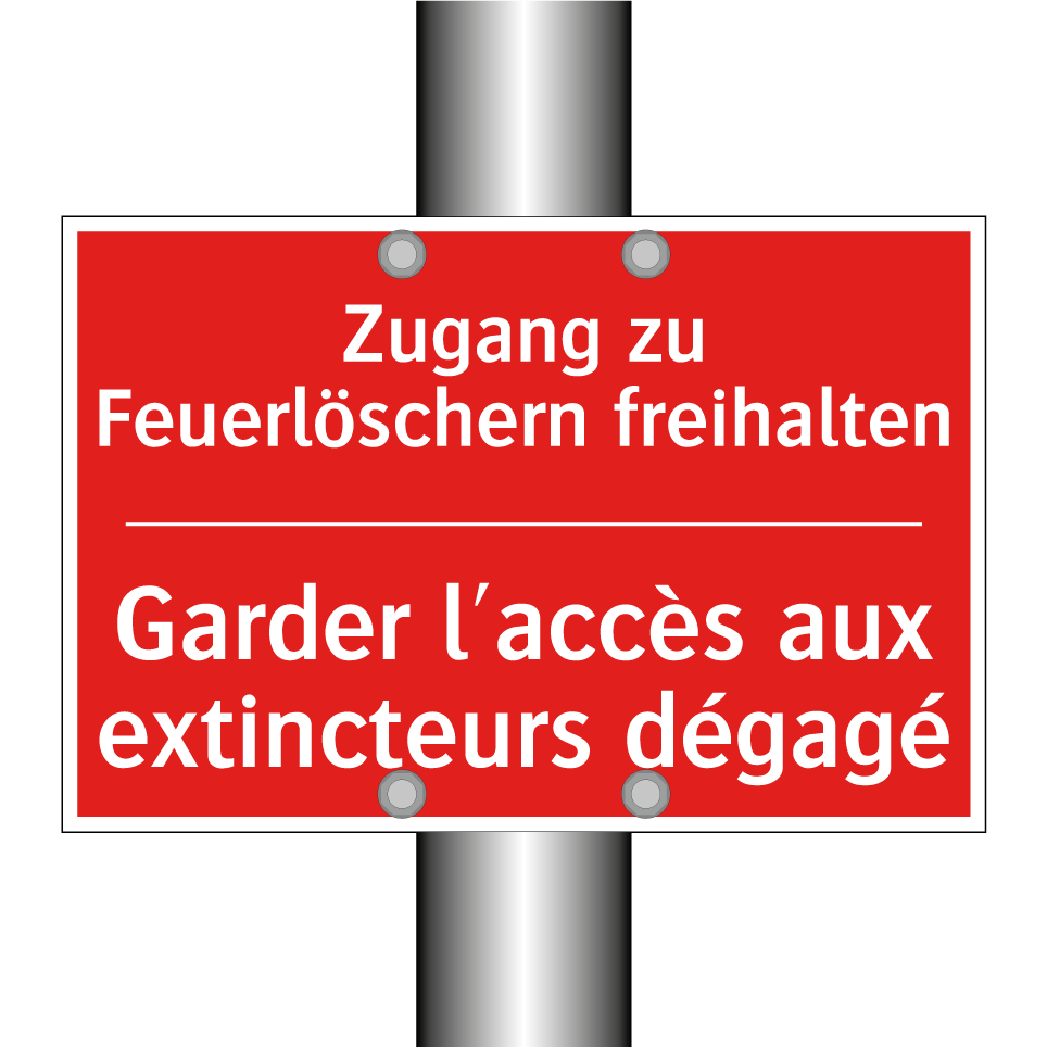 Zugang zu Feuerlöschern freihalten /.../ - Garder l'accès aux extincteurs  /.../
