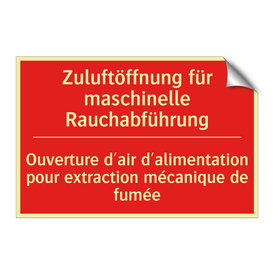 Zuluftöffnung für maschinelle  /.../ - Ouverture d'air d'alimentation  /.../
