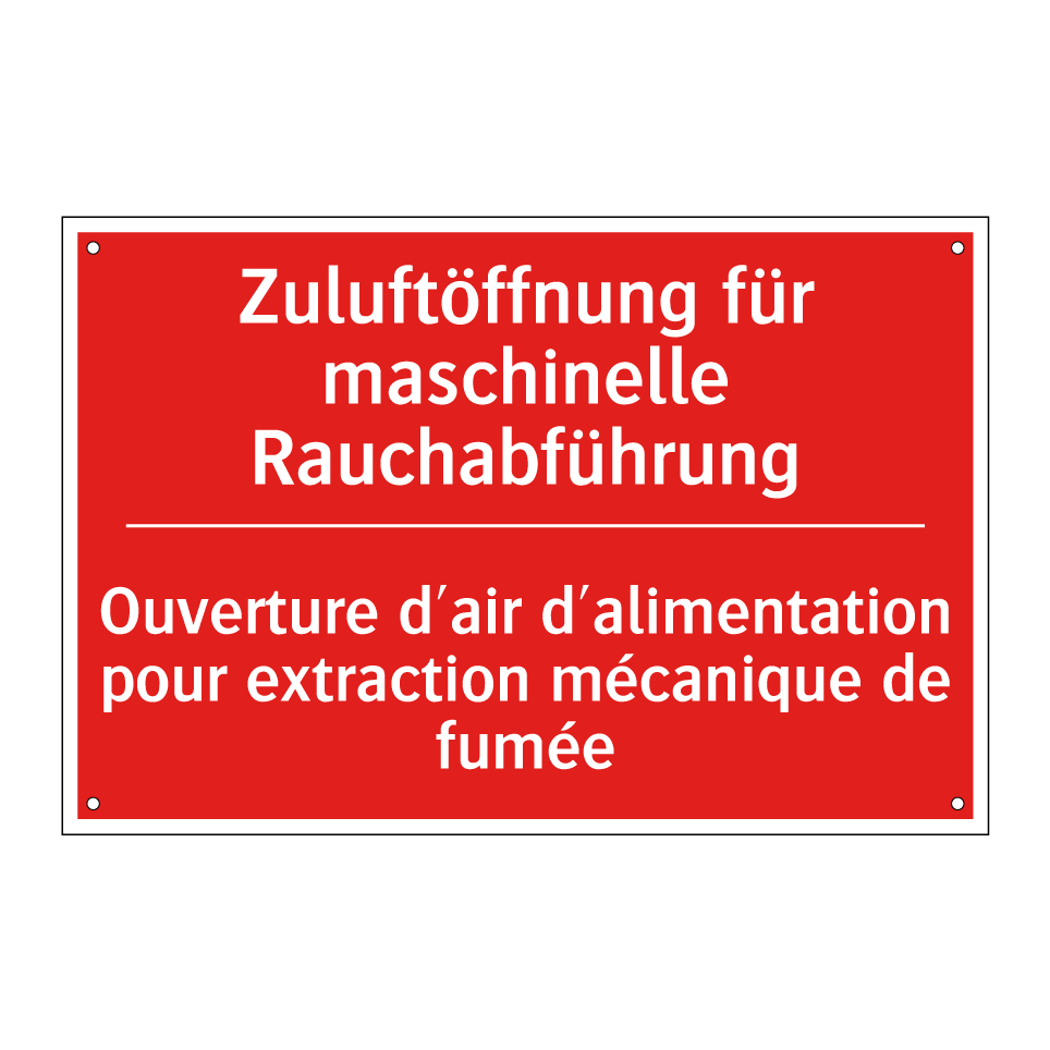 Zuluftöffnung für maschinelle  /.../ - Ouverture d'air d'alimentation  /.../