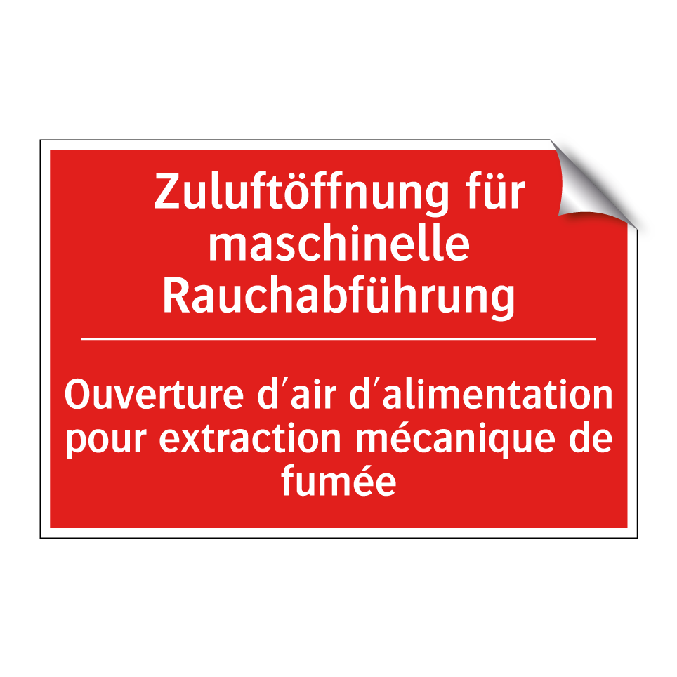 Zuluftöffnung für maschinelle  /.../ - Ouverture d'air d'alimentation  /.../