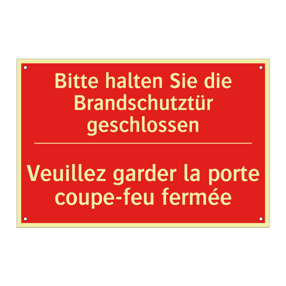 Bitte halten Sie die Brandschutztür  /.../ - Veuillez garder la porte coupe-feu  /.../