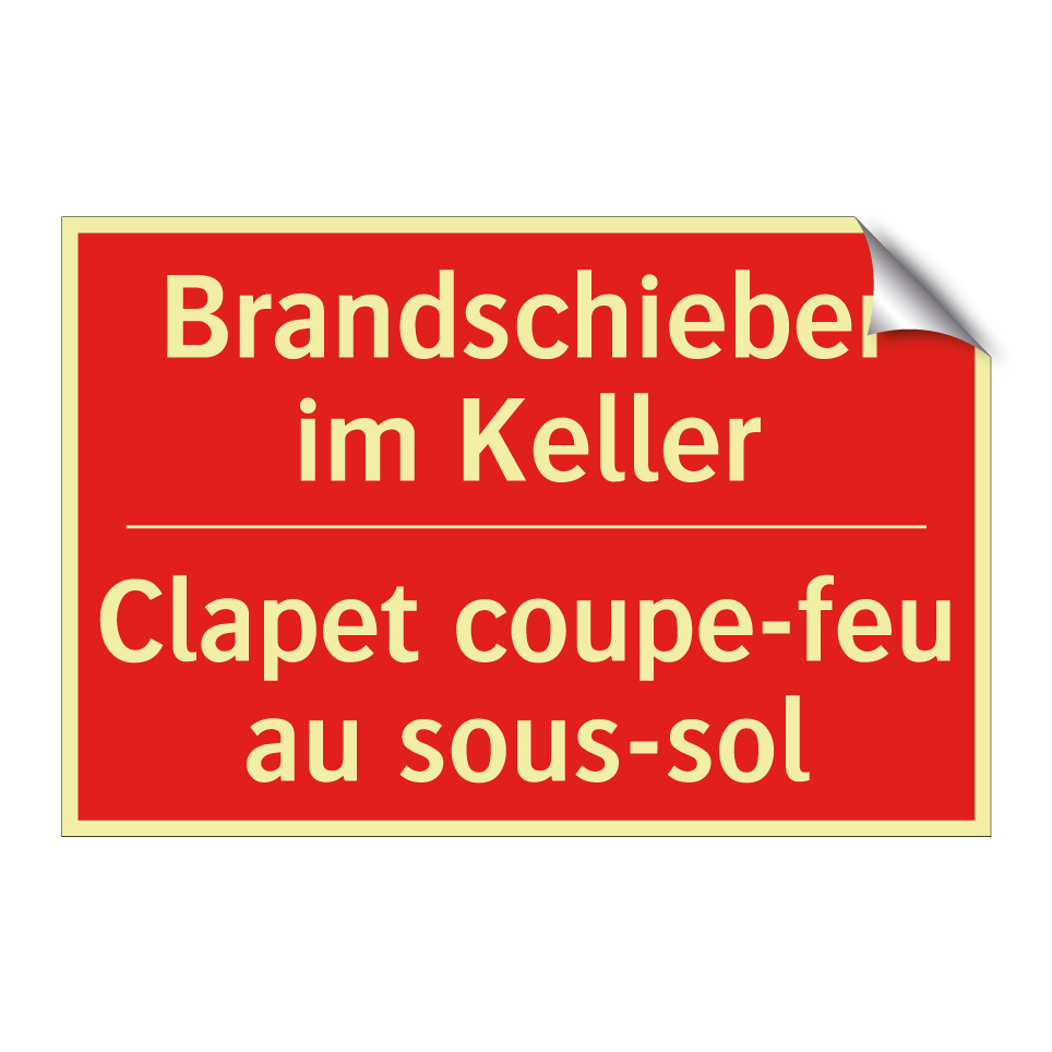 Brandschieber im Keller - Clapet coupe-feu au sous-sol