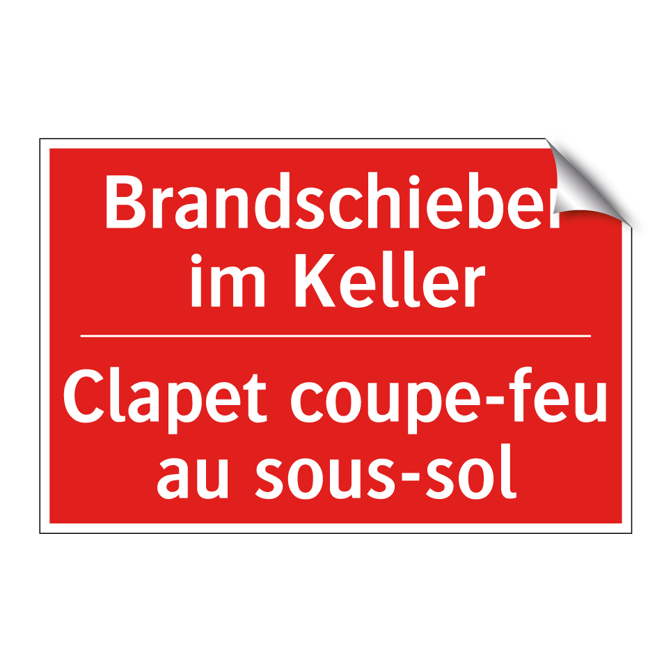 Brandschieber im Keller - Clapet coupe-feu au sous-sol