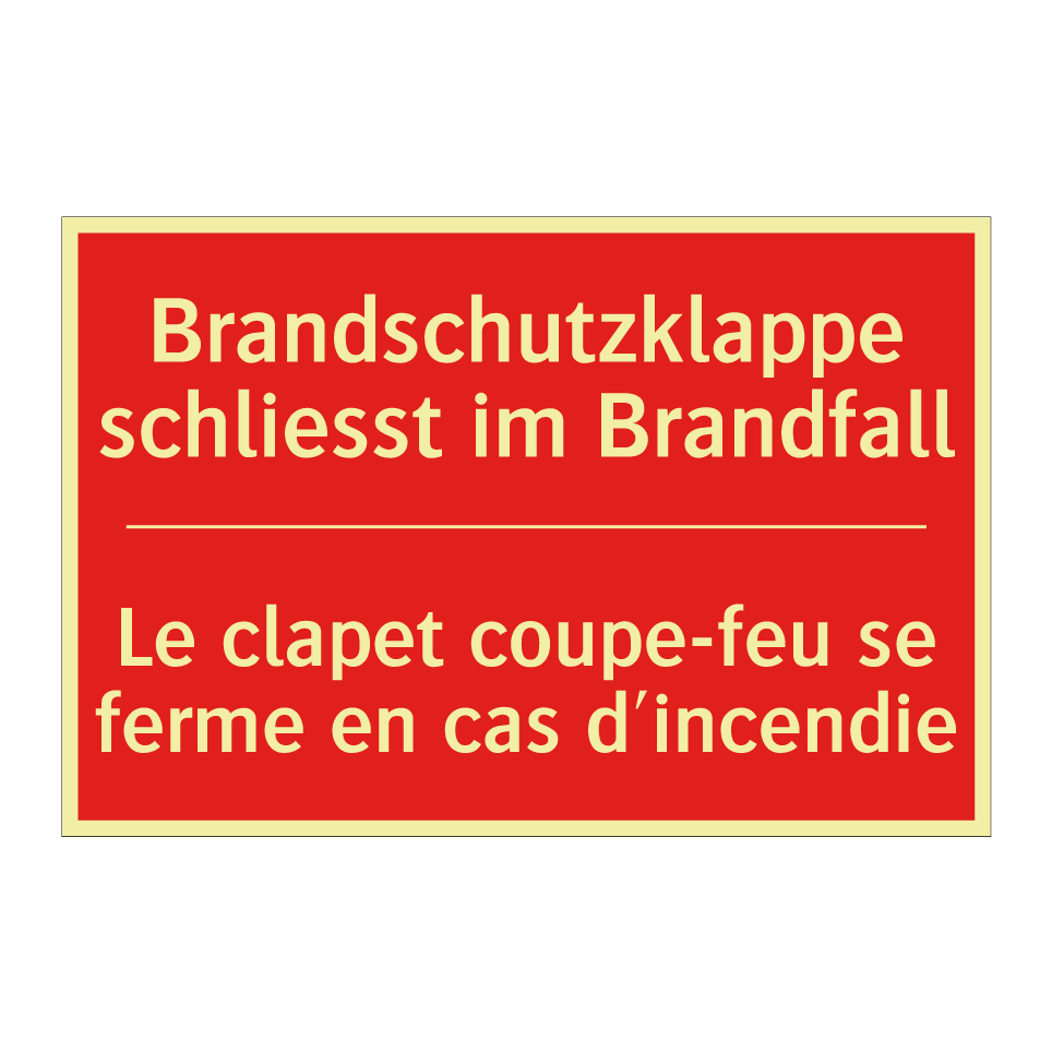 Brandschutzklappe schließt im  /.../ - Le clapet coupe-feu se ferme en  /.../