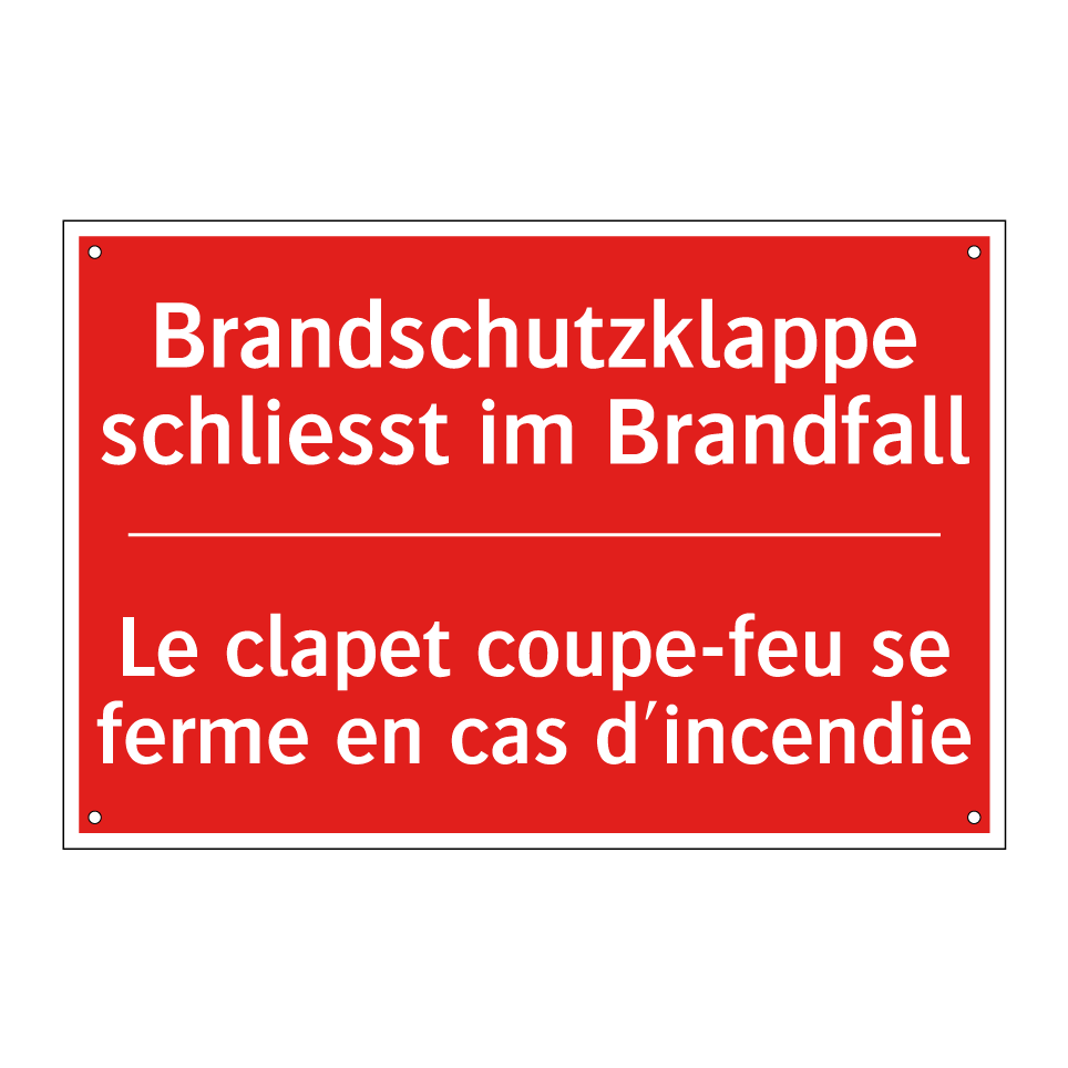 Brandschutzklappe schließt im  /.../ - Le clapet coupe-feu se ferme en  /.../
