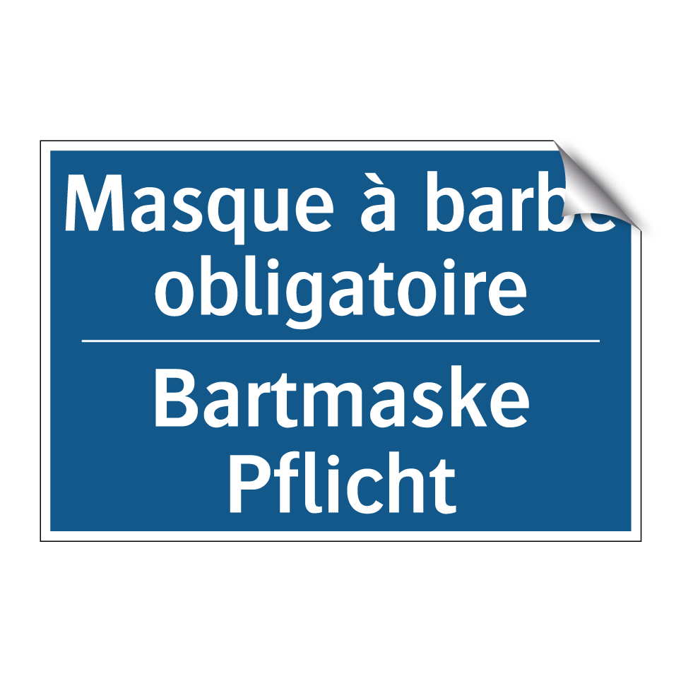 Bartmaske Pflicht - Masque à barbe obligatoire