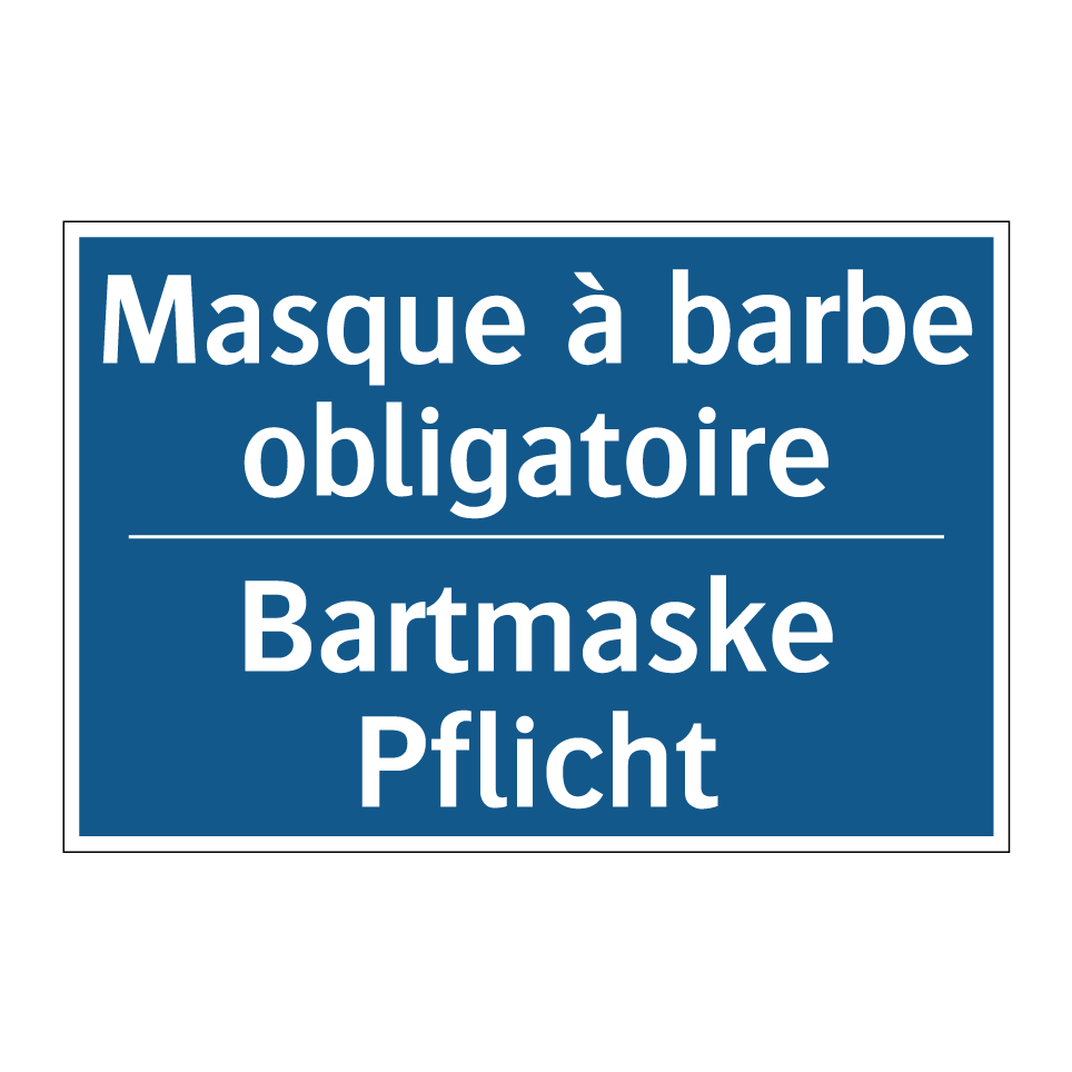 Bartmaske Pflicht - Masque à barbe obligatoire