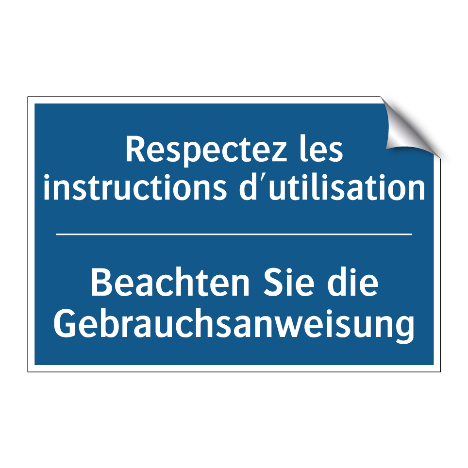 Beachten Sie die Gebrauchsanweisung /.../ - Respectez les instructions d'utilisation /.../
