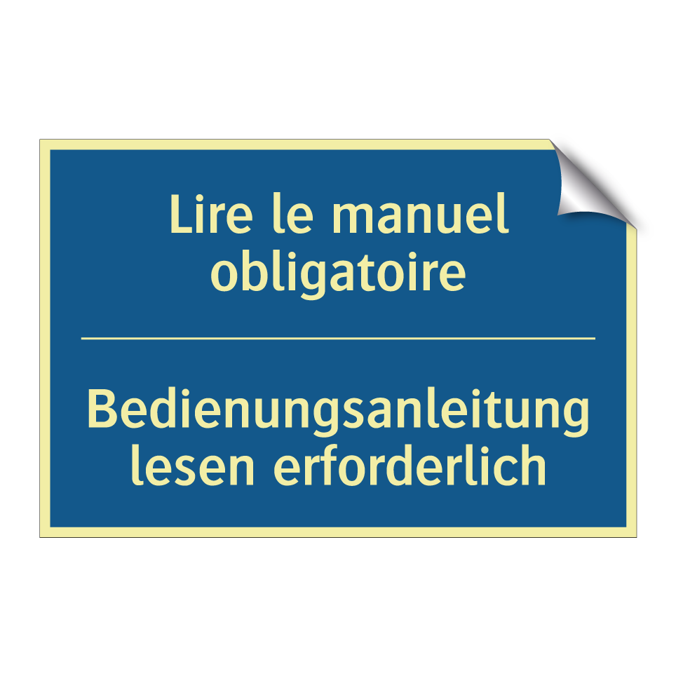 Bedienungsanleitung lesen erforderlich /.../ - Lire le manuel obligatoire