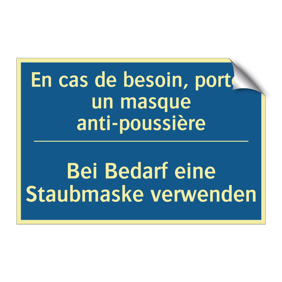 Bei Bedarf eine Staubmaske verwenden /.../ - En cas de besoin, portez un masque  /.../