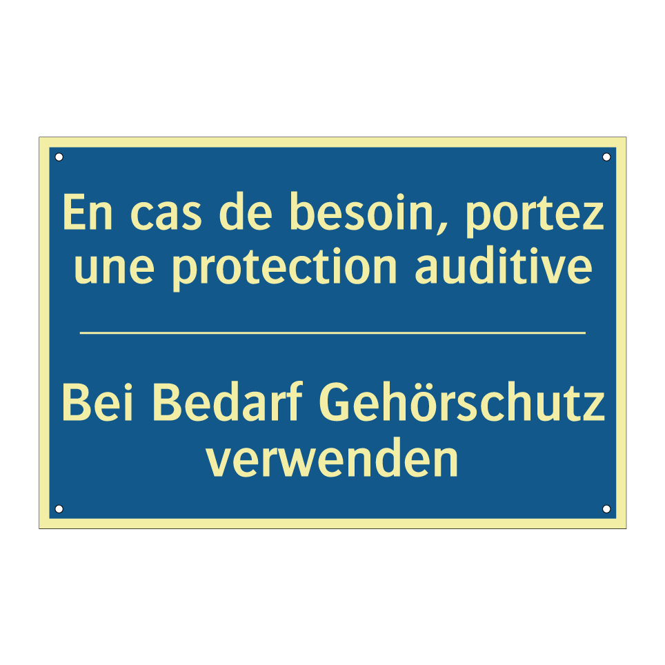 Bei Bedarf Gehörschutz verwenden /.../ - En cas de besoin, portez une protection  /.../