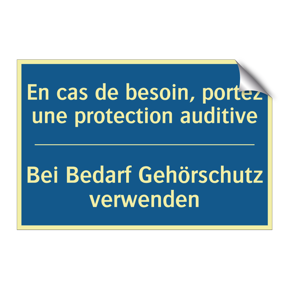 Bei Bedarf Gehörschutz verwenden /.../ - En cas de besoin, portez une protection  /.../