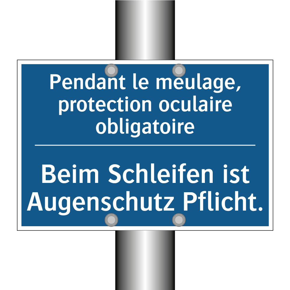 Beim Schleifen ist Augenschutz  /.../ - Pendant le meulage, protection  /.../