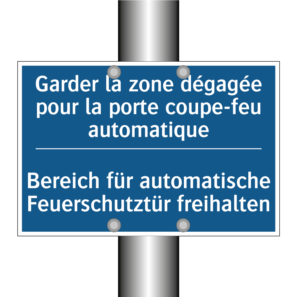 Bereich für automatische Feuerschutztür  /.../ - Garder la zone dégagée pour la  /.../