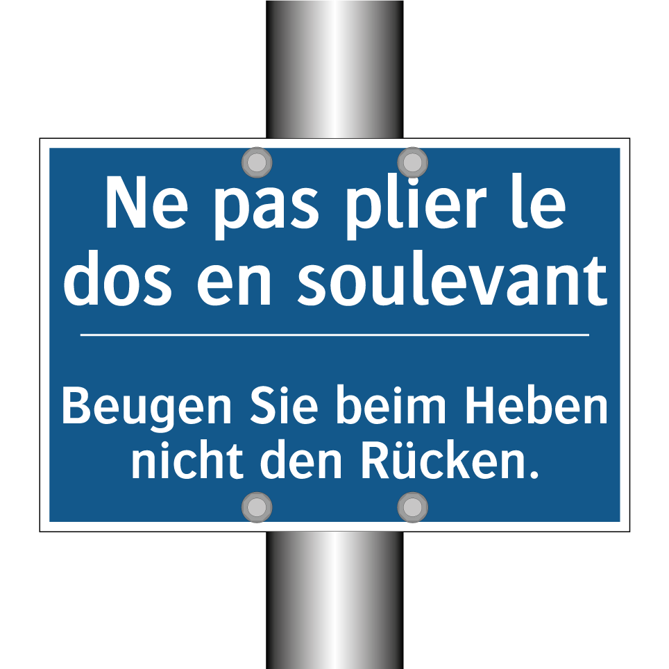 Beugen Sie beim Heben nicht den  /.../ - Ne pas plier le dos en soulevant /.../