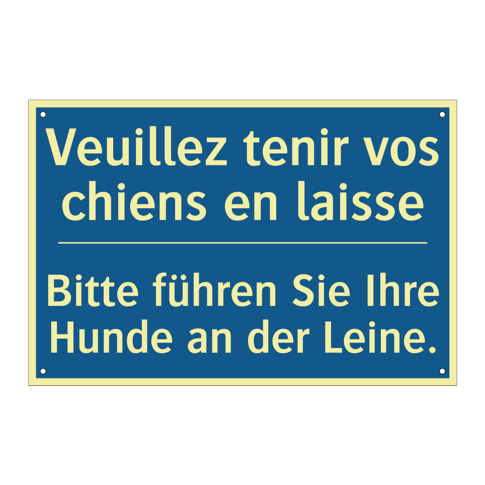 Bitte führen Sie Ihre Hunde an  /.../ - Veuillez tenir vos chiens en laisse /.../