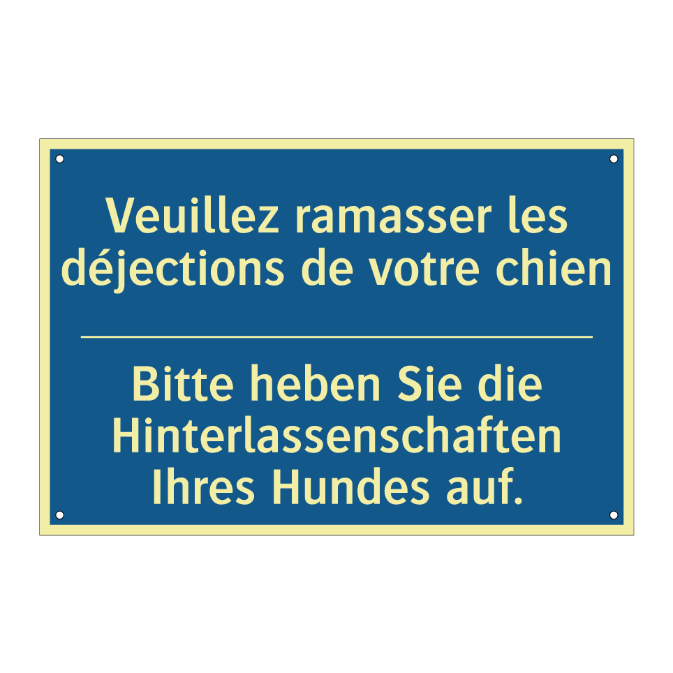 Bitte heben Sie die Hinterlassenschaften  /.../ - Veuillez ramasser les déjections  /.../