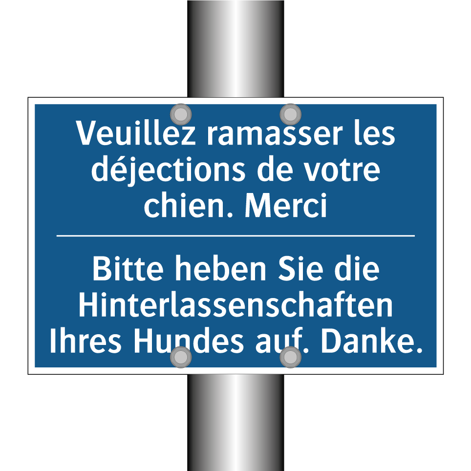 Bitte heben Sie die Hinterlassenschaften  /.../ - Veuillez ramasser les déjections  /.../