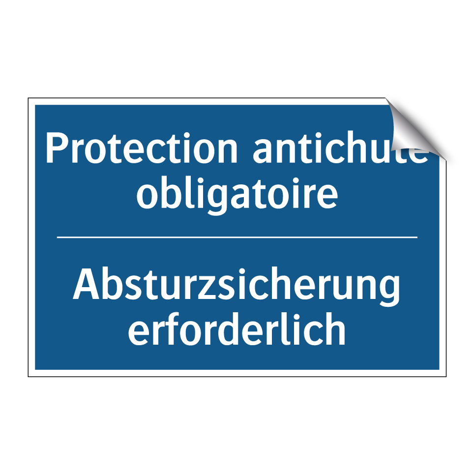 Absturzsicherung erforderlich - Protection antichute obligatoire /.../