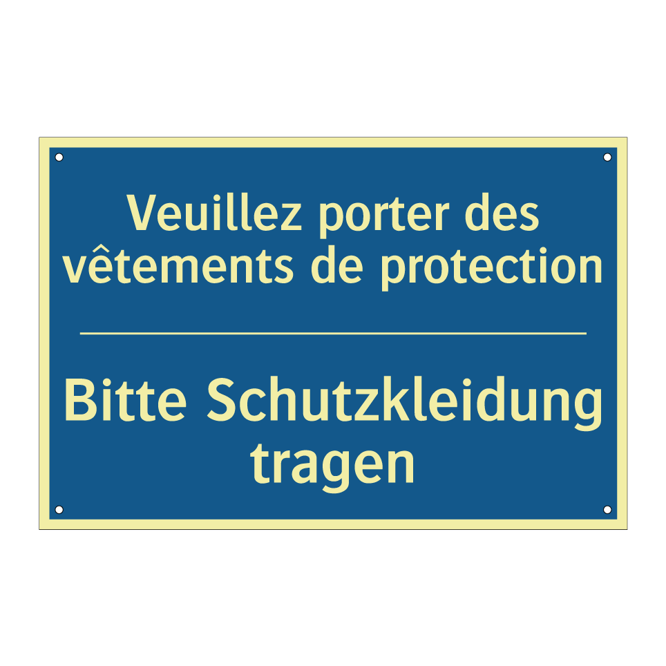 Bitte Schutzkleidung tragen - Veuillez porter des vêtements  /.../